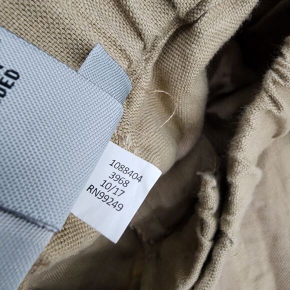 Catherines Womens Pants Size Plus 18W Khaki Tan Linen Blend Straight Leg Relaxed - Picture 8 of 8